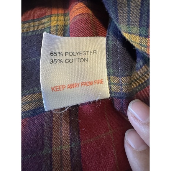 Country Trader Men's Red Flannel Button Up Size Medium Long‎ Sleeve - Picture 3 of 5